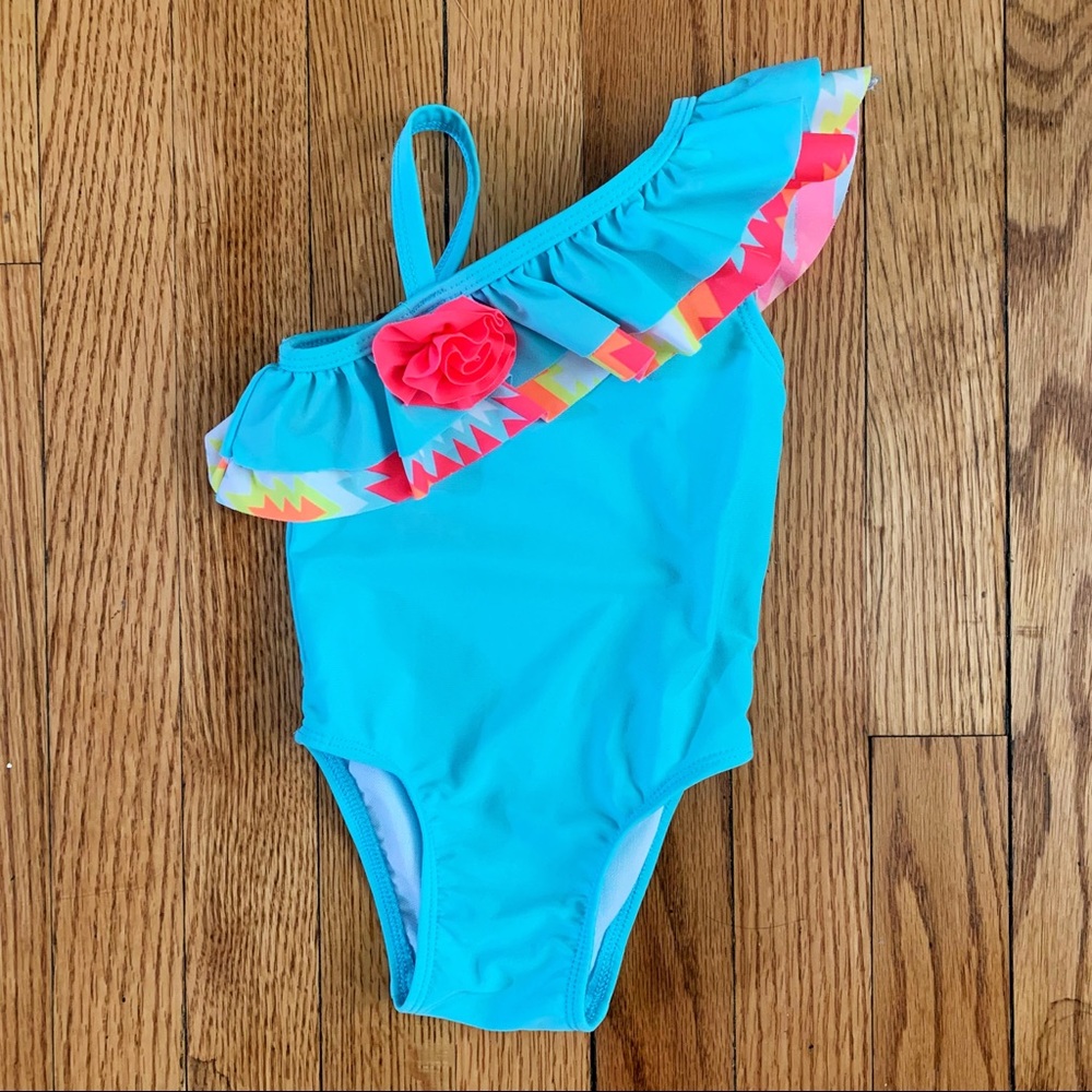Cat & Jack | One-Shoulder Ruffle Swimsuit (12M)